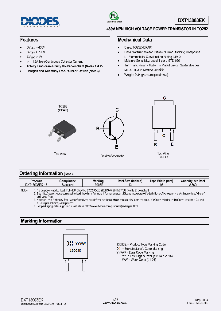 DXT13003EK_8287322.PDF Datasheet