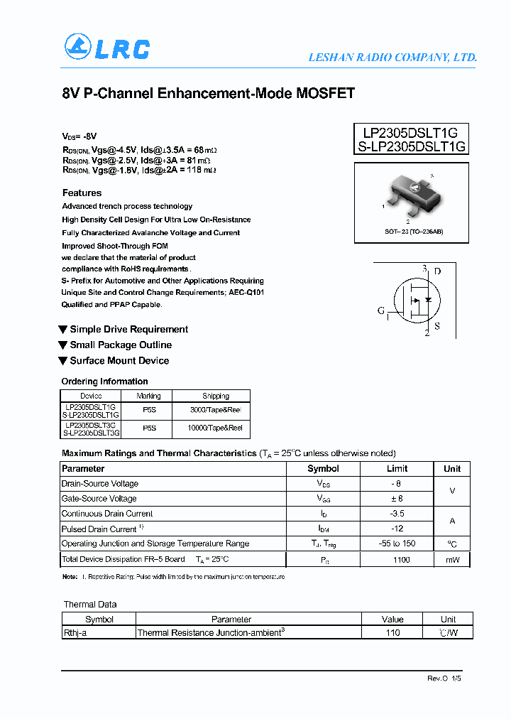 LP2305DSLT1G-15_8288622.PDF Datasheet