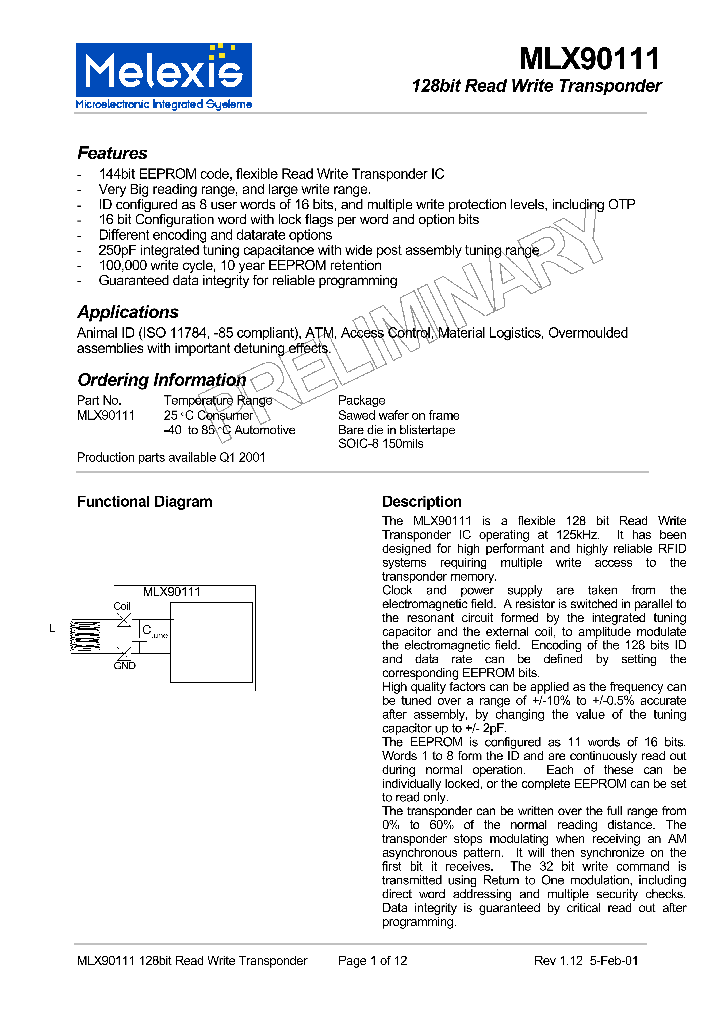 MLX90111_8291836.PDF Datasheet