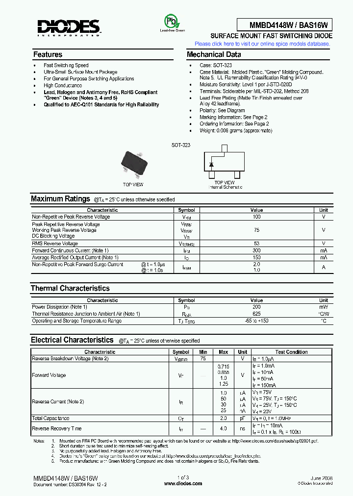 BAS16W-7-F_8292574.PDF Datasheet