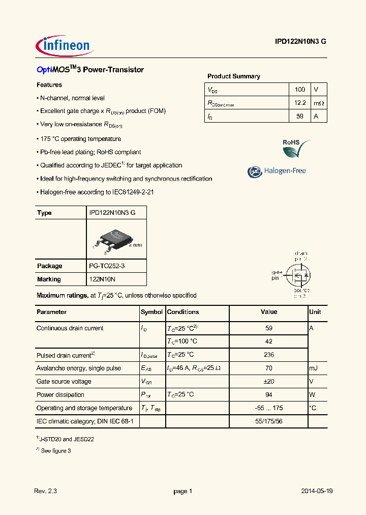 IPD122N10N3G_8292913.PDF Datasheet