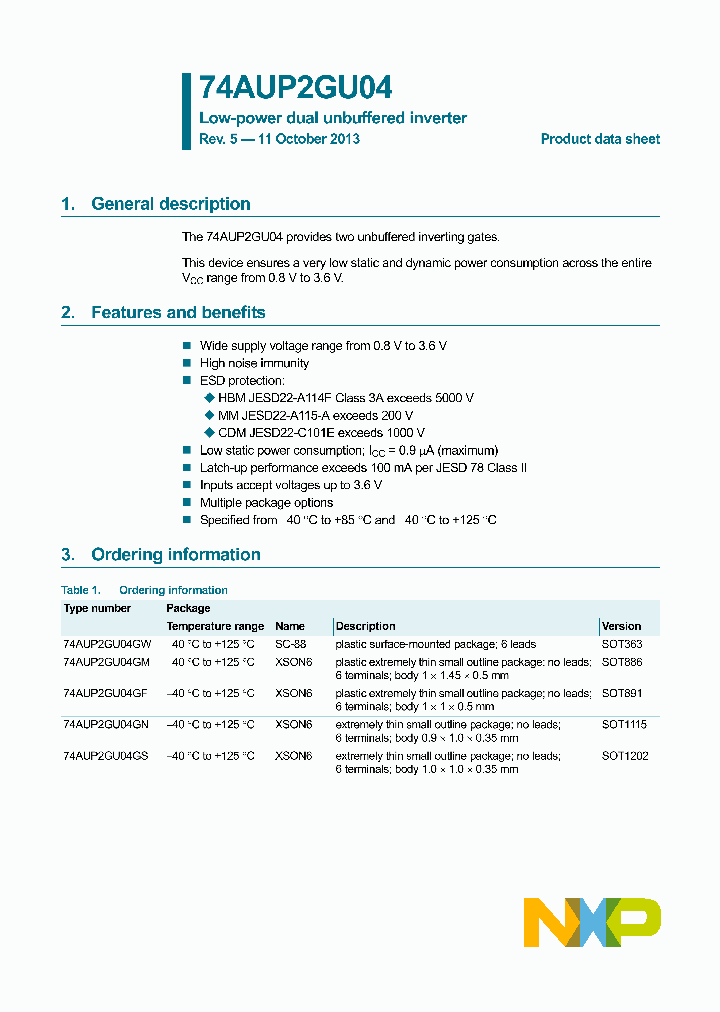 74AUP2GU04GF_8296410.PDF Datasheet