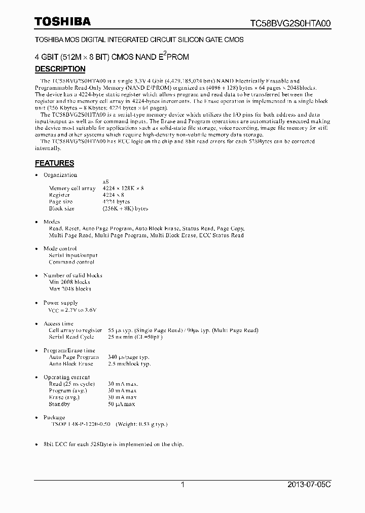 TC58BVG2S0HTA00_8299411.PDF Datasheet