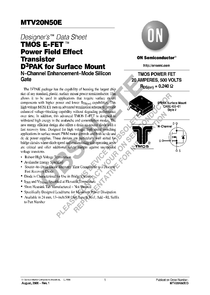 MTV20N50E_8299418.PDF Datasheet