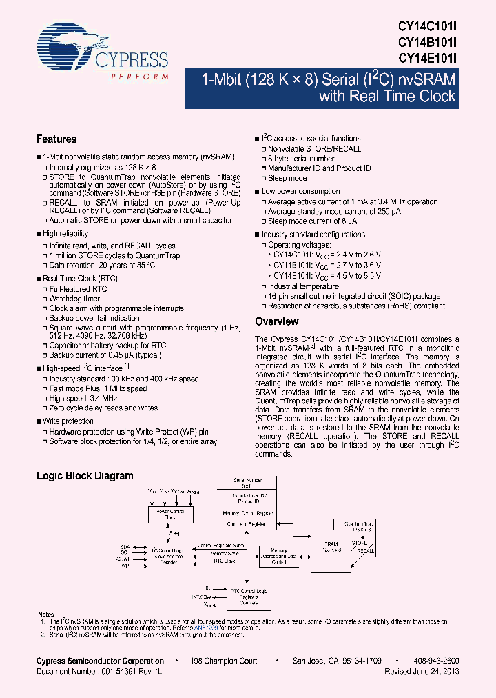 CY14B101I-SFXI_8304764.PDF Datasheet