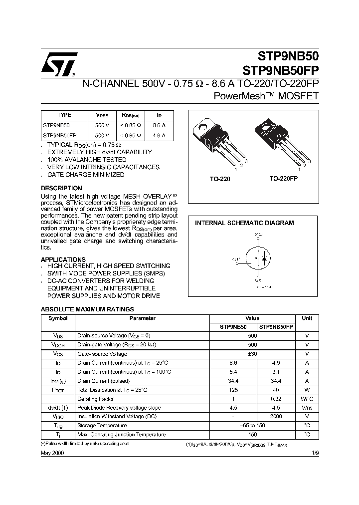 STP9NB50_8304974.PDF Datasheet