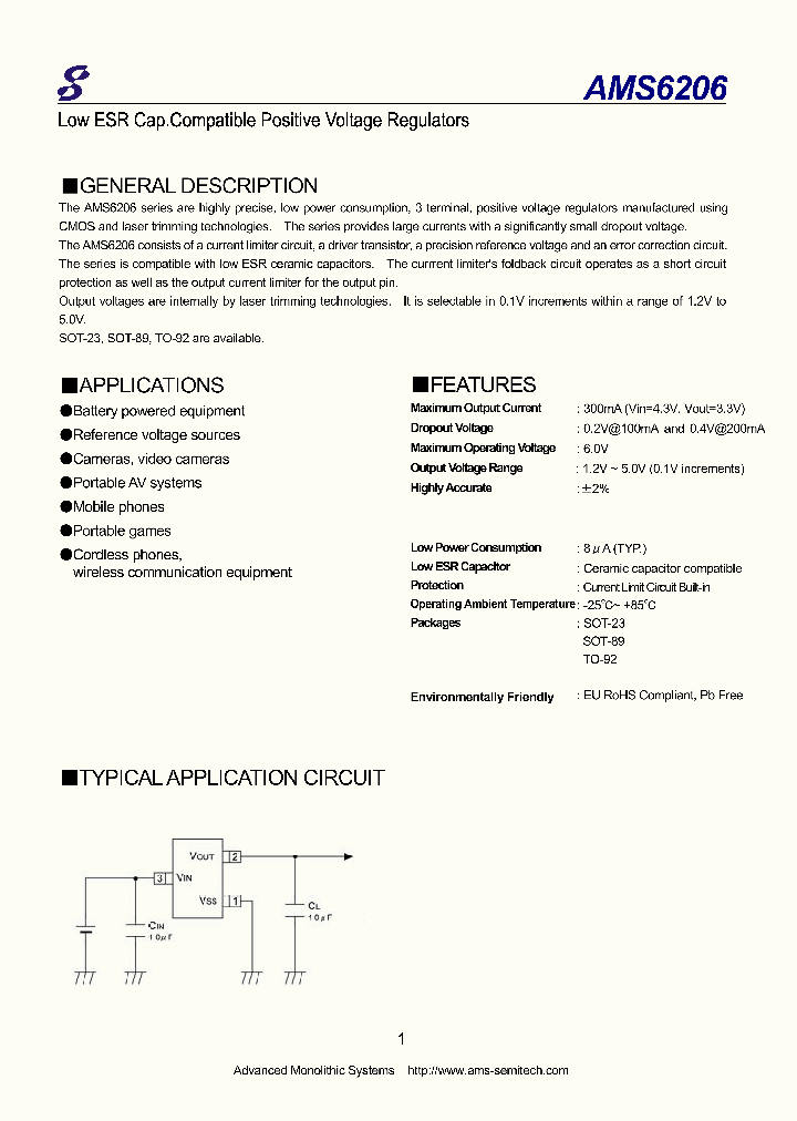 AMS6206_8308411.PDF Datasheet