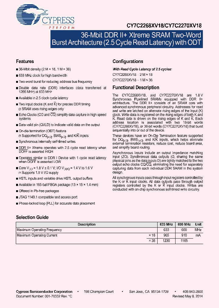 CY7C2268XV18-600BZXC_8310534.PDF Datasheet