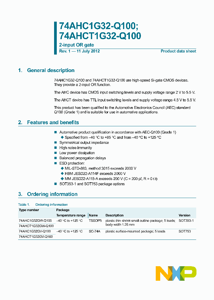 74AHC1G32GV-Q100_8315970.PDF Datasheet