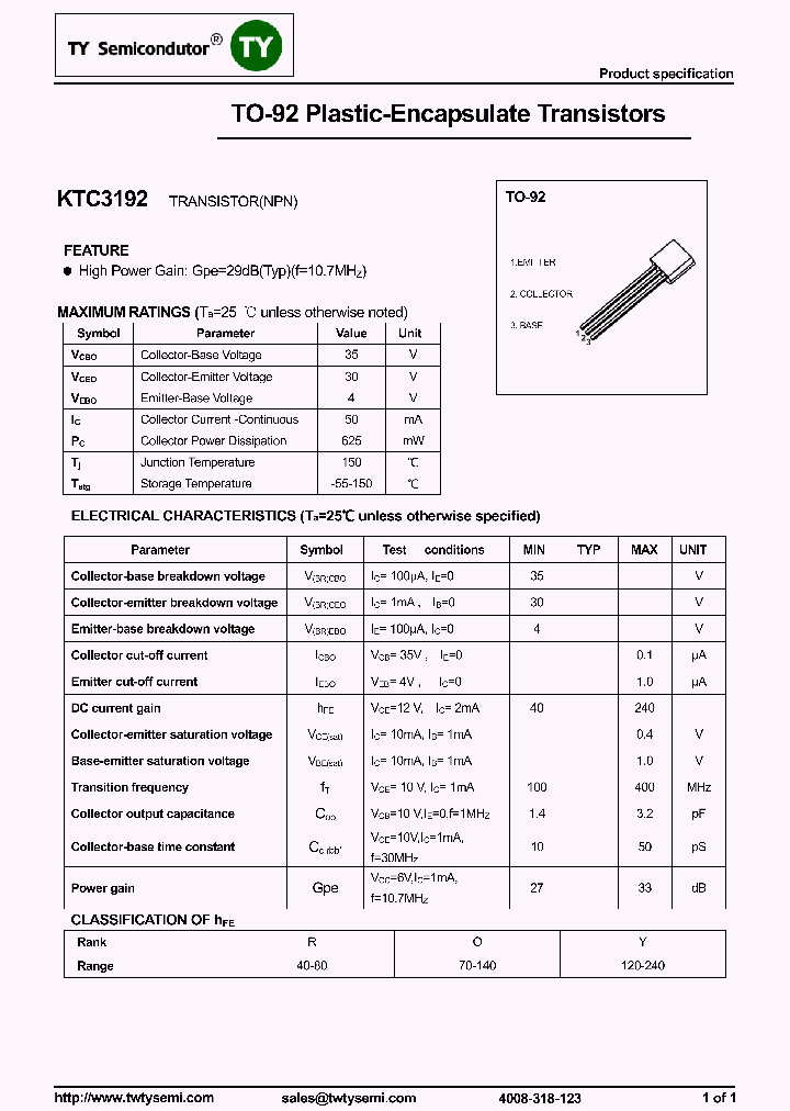 KTC3192_8327477.PDF Datasheet