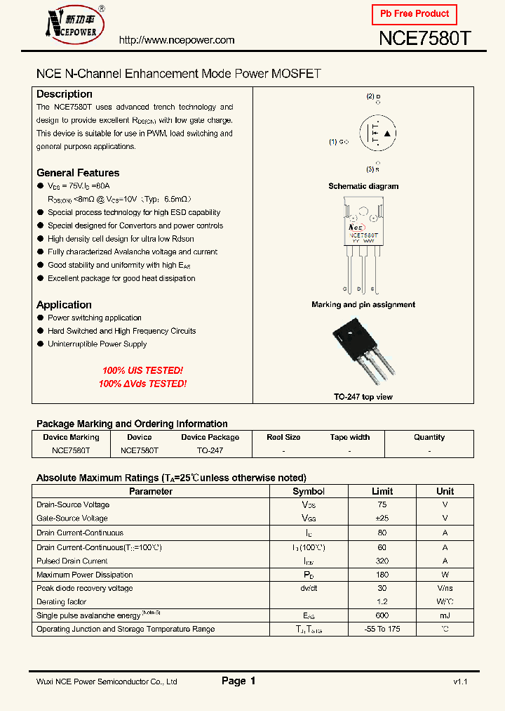 NCE7580T_8327594.PDF Datasheet