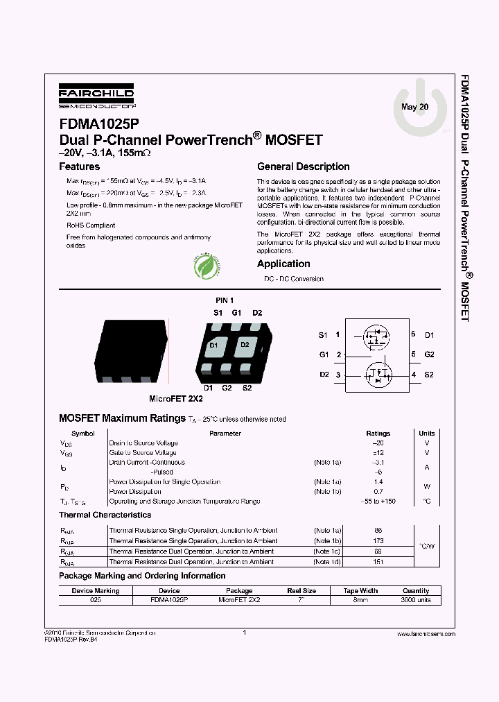 FDMA1025P_8334687.PDF Datasheet