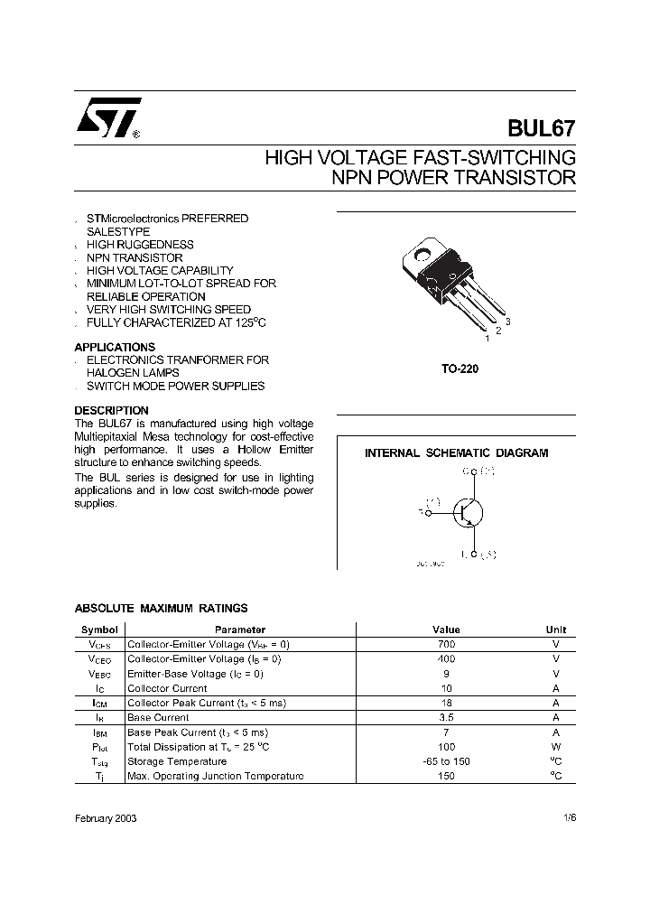 BUL67_8334972.PDF Datasheet