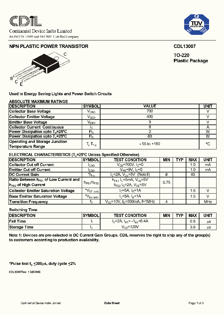 CDL13007_8338759.PDF Datasheet