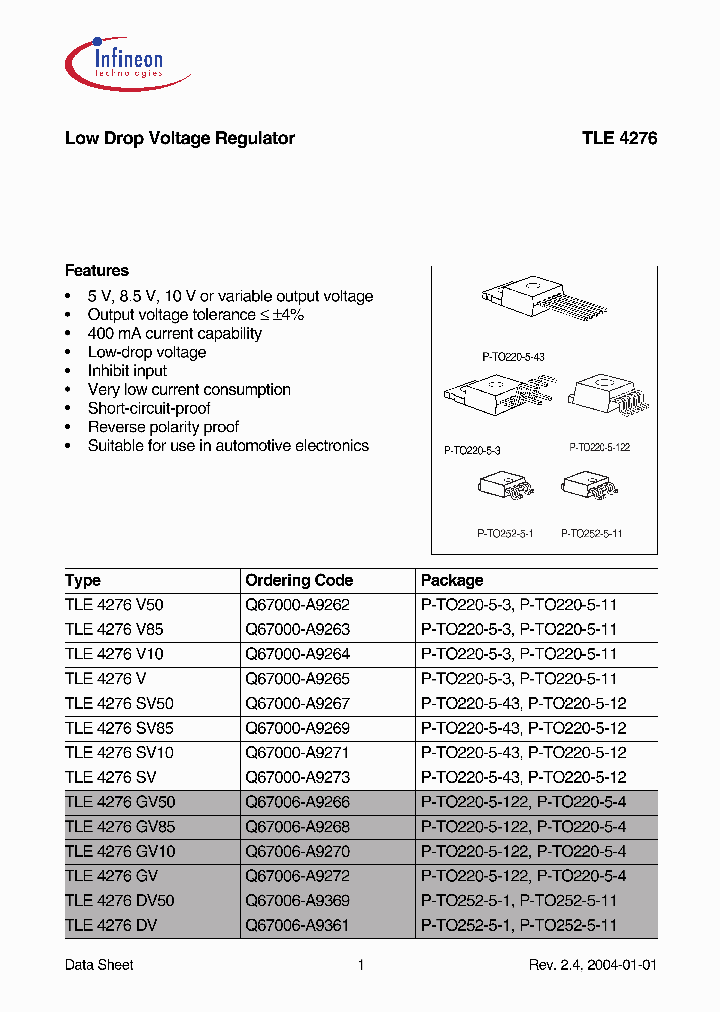 TLE4276GV50_8343217.PDF Datasheet