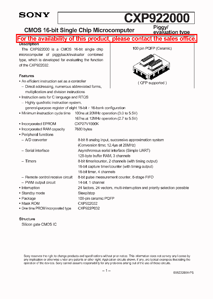 CXP922000_8346122.PDF Datasheet