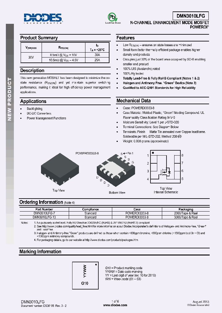 DMN3010LFG-13_8348637.PDF Datasheet