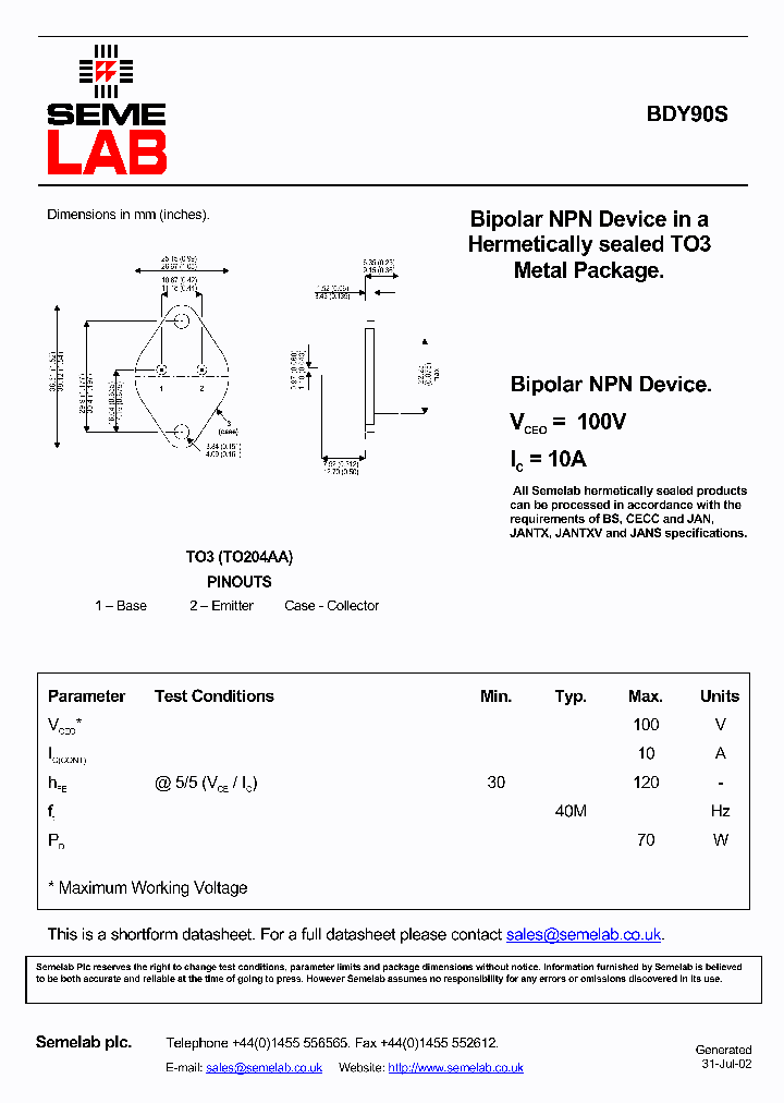 BDY90S_8351726.PDF Datasheet