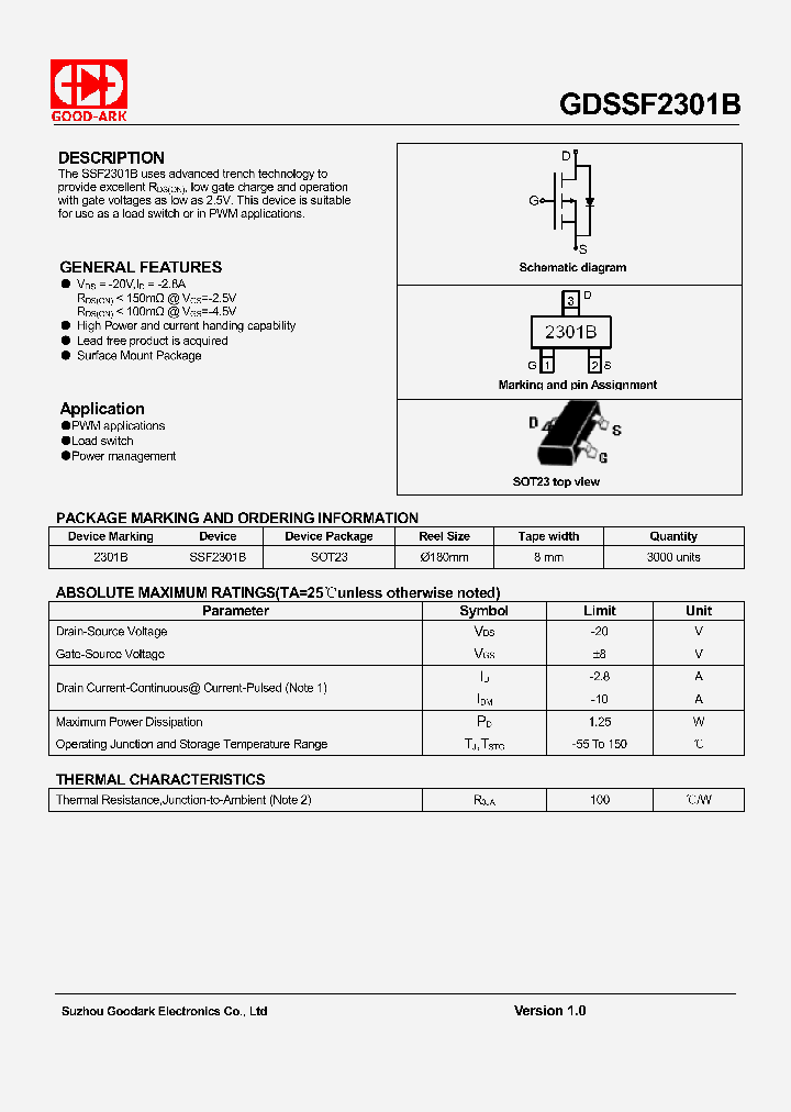 GDSSF2301B-15_8361340.PDF Datasheet