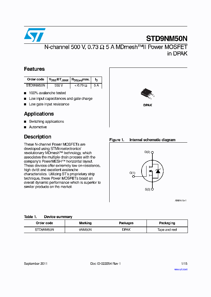 STD9NM50N_8375702.PDF Datasheet