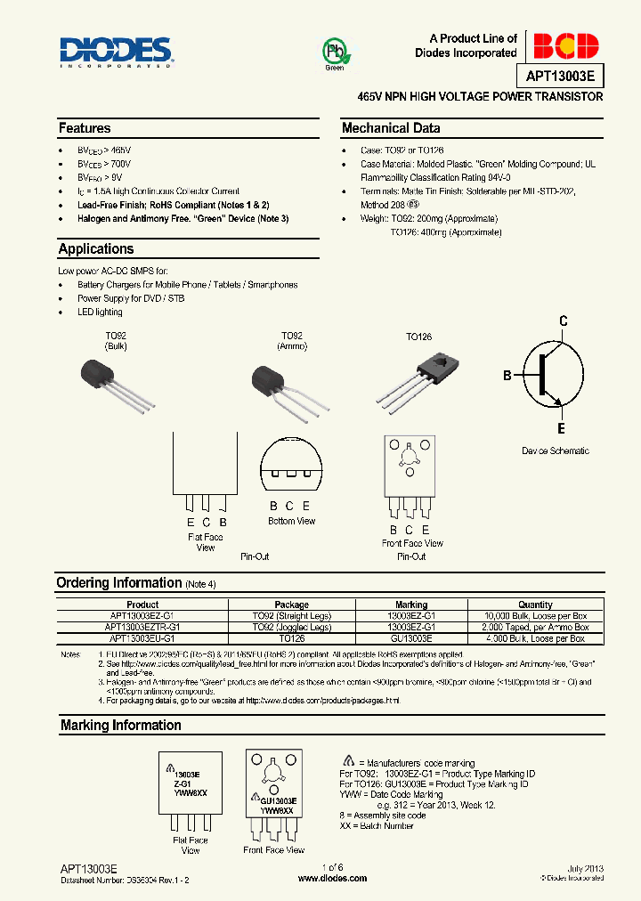 APT13003EU-G1_8377544.PDF Datasheet
