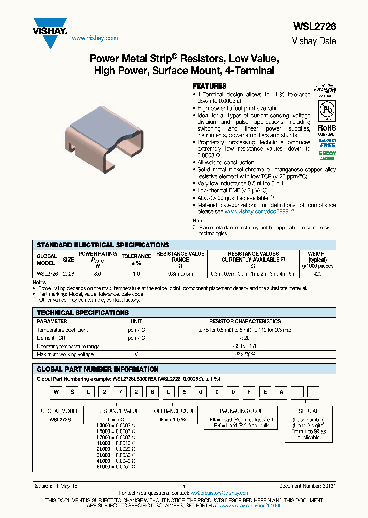 WSL2726-15_8378437.PDF Datasheet