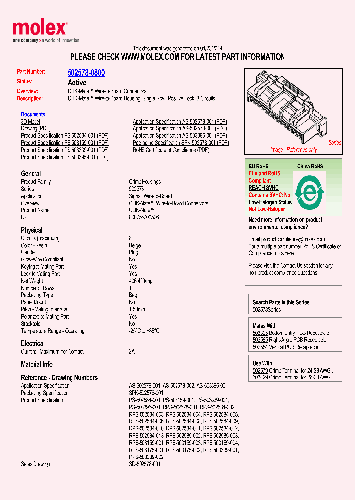 502578-0800_8382490.PDF Datasheet