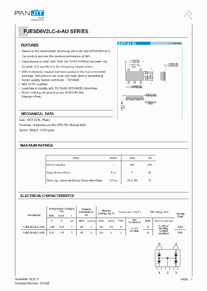 PJESD6V2LC-4-AU_8382712.PDF Datasheet