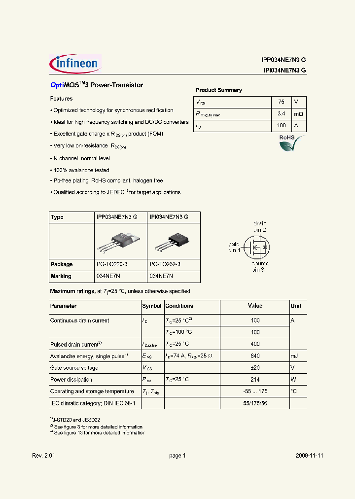 IPP034NE7N3G_8382869.PDF Datasheet