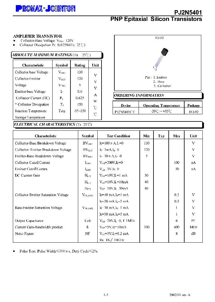 PJ2N5401CT_8387416.PDF Datasheet