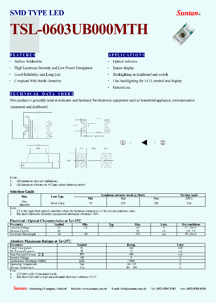 TSL-0603UB000MTH_8396626.PDF Datasheet