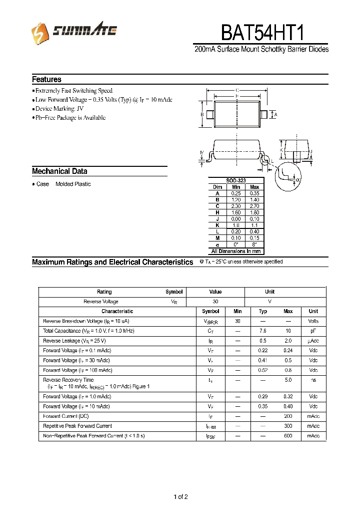 BAT54HT1_8404401.PDF Datasheet