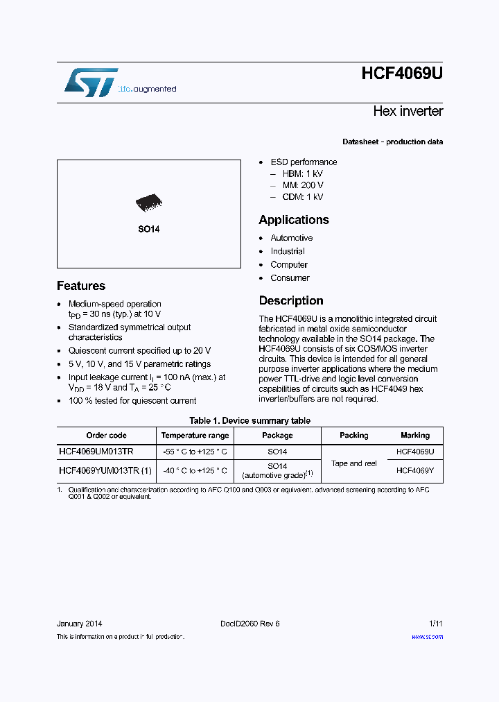 HCF4069YUM013TR_8404696.PDF Datasheet