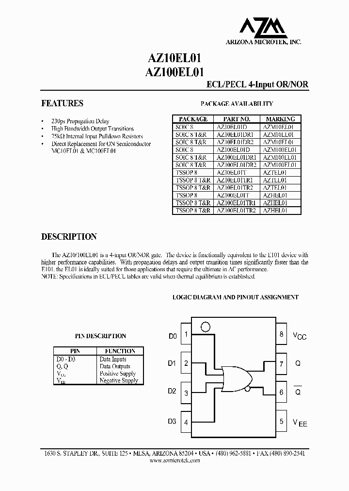 AZ100EL01D_8406969.PDF Datasheet