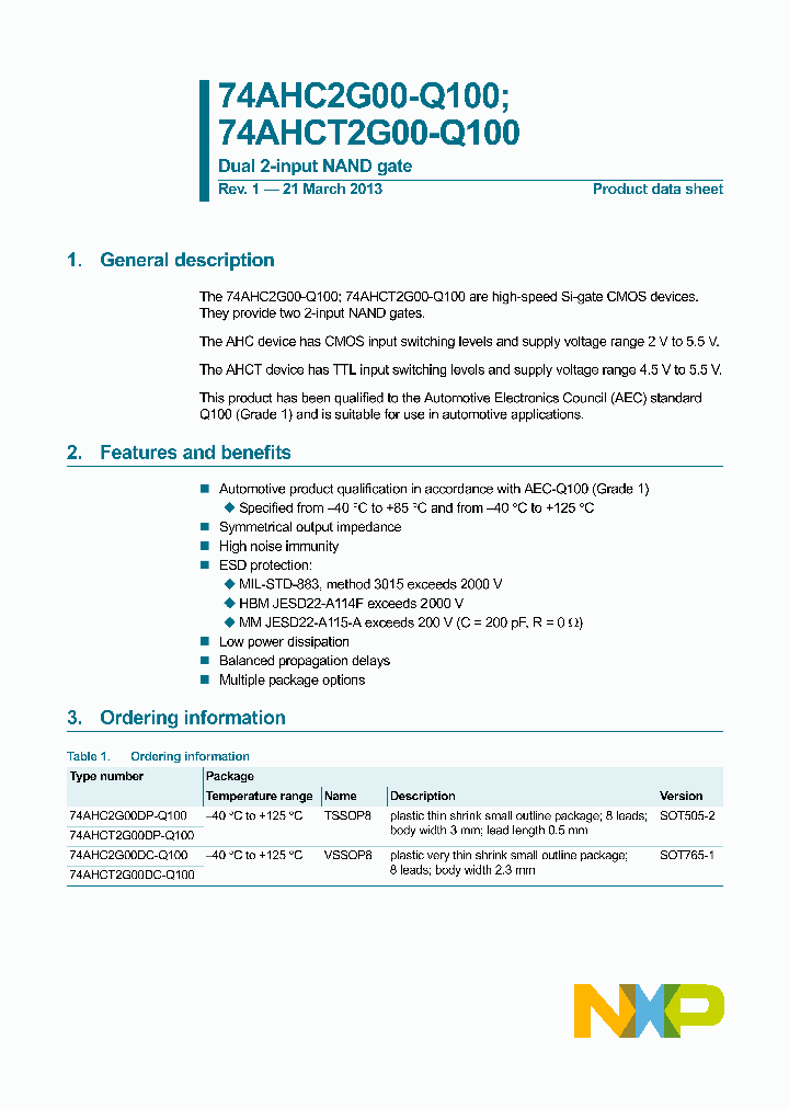 74AHC2G00DP-Q100_8418641.PDF Datasheet