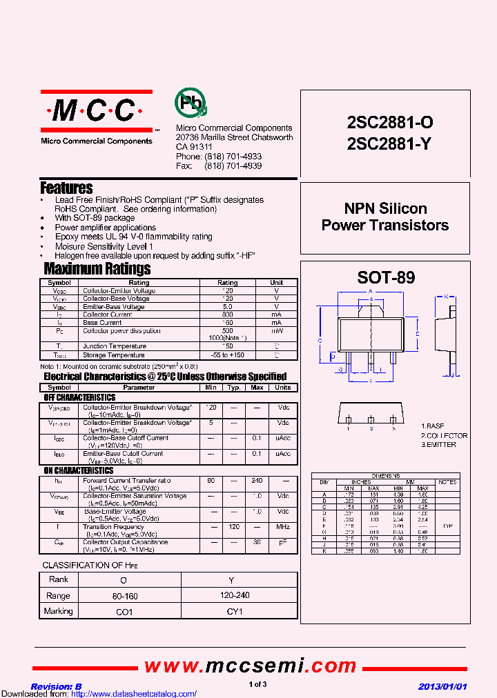 2SC2881-Y_8427759.PDF Datasheet