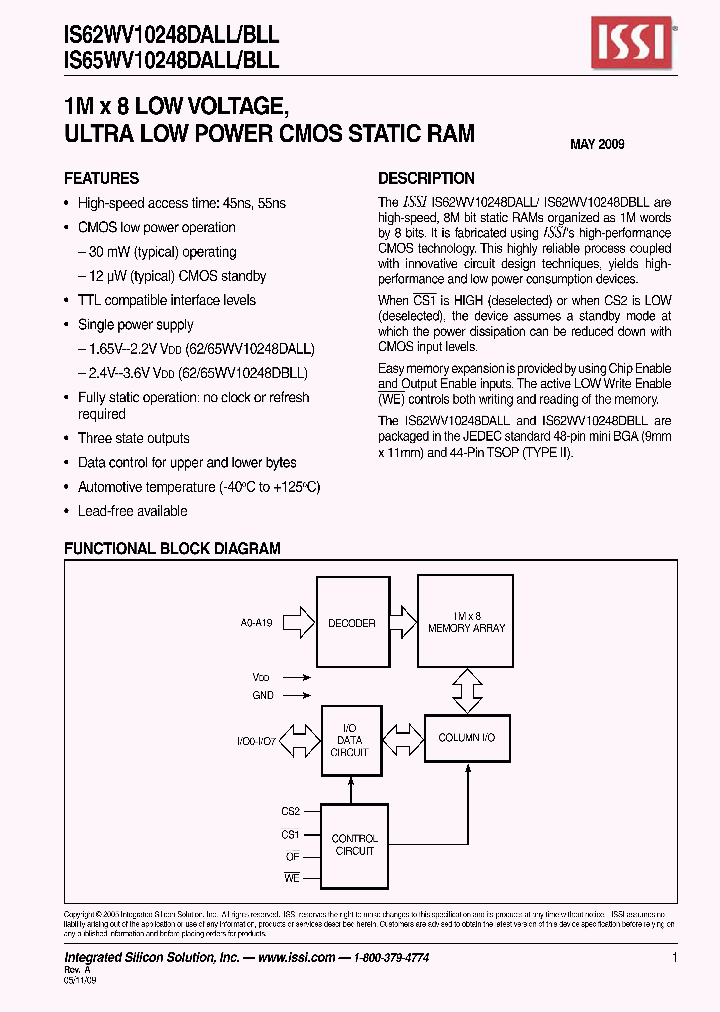 IS65WV10248BLL_8470219.PDF Datasheet