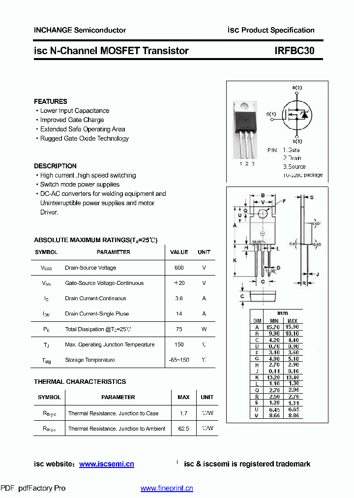 IRFBC30_8484620.PDF Datasheet