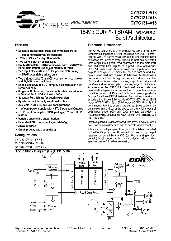 CY7C1314V18-167BZC_8500859.PDF Datasheet