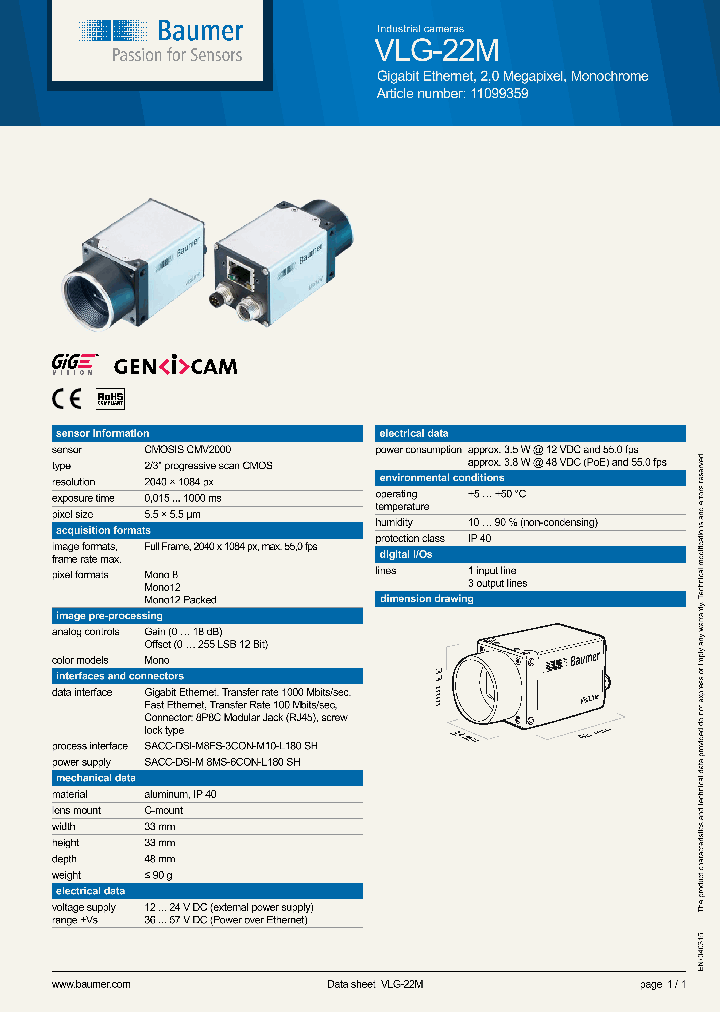 BAUMER-VLG-22M_8503689.PDF Datasheet