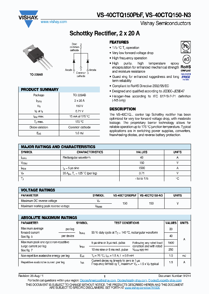 VS-40CTQ150PBF_8510206.PDF Datasheet