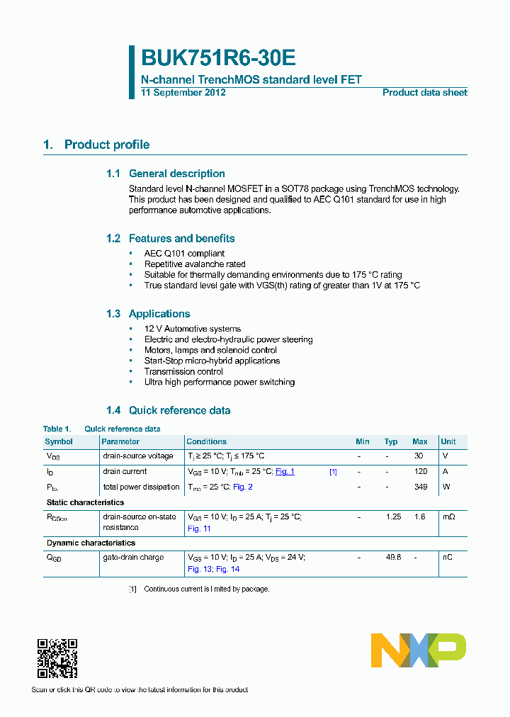 BUK751R6-30E_8511222.PDF Datasheet