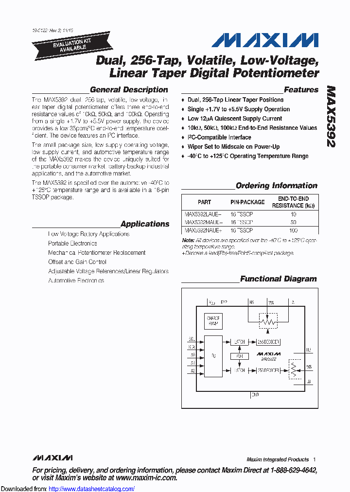 MAX5392NAUE_8530246.PDF Datasheet