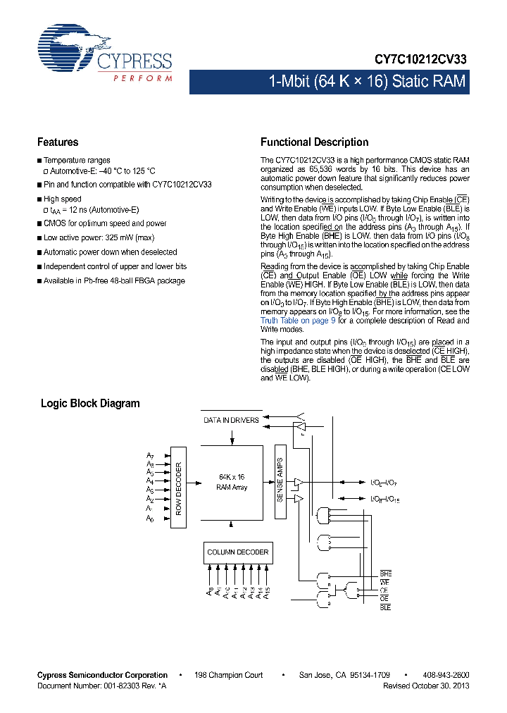 CY7C10212CV33-12BAXE_8536224.PDF Datasheet