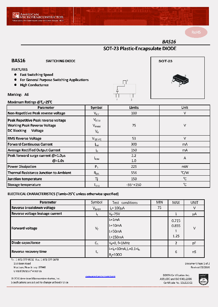 BAS16_8546300.PDF Datasheet