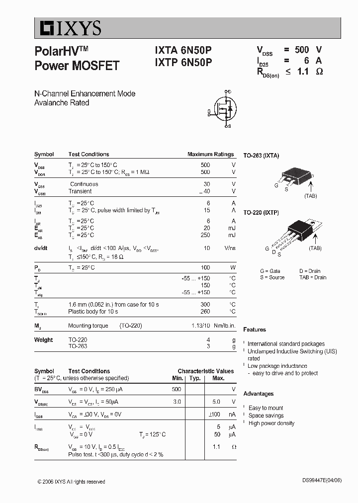 IXTP6N50P_8572678.PDF Datasheet