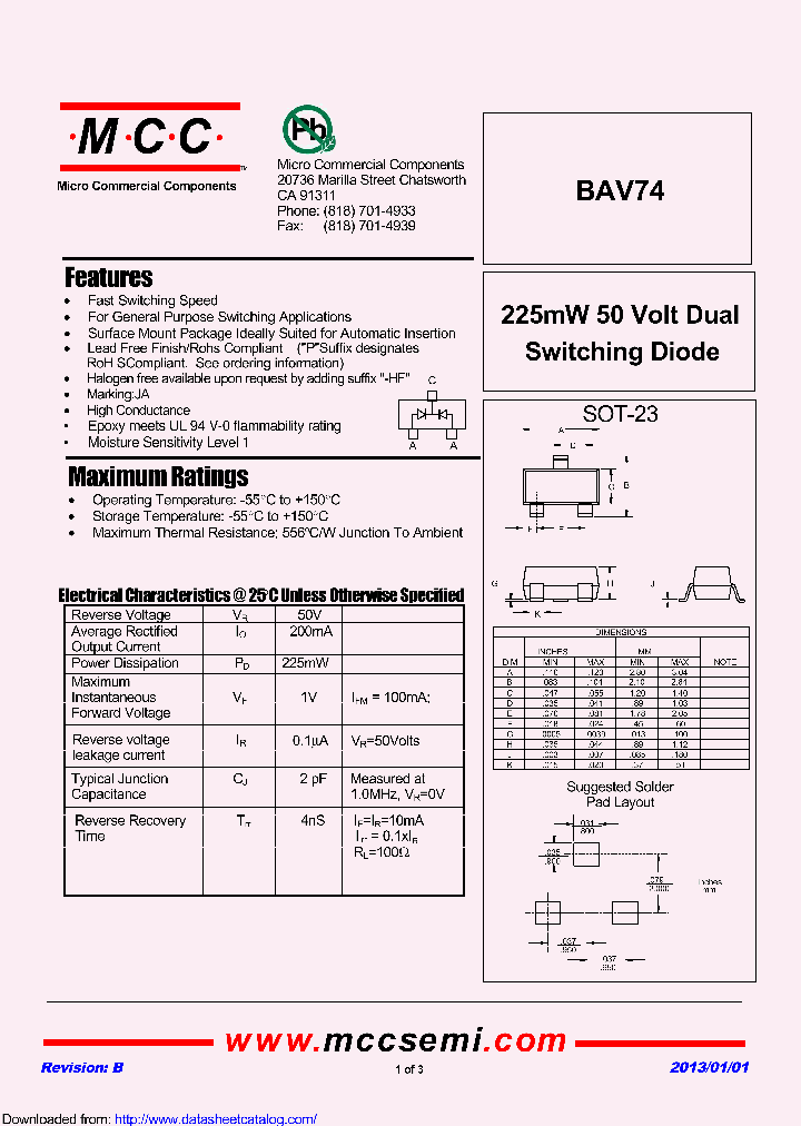 BAV74_8573245.PDF Datasheet
