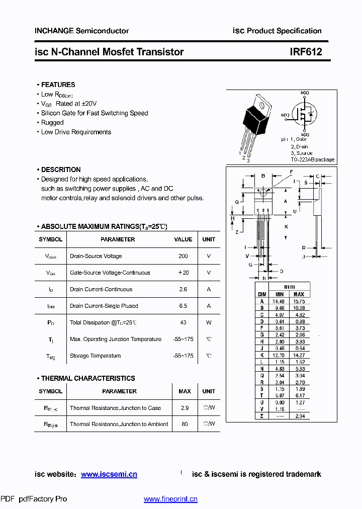 IRF612_8598751.PDF Datasheet
