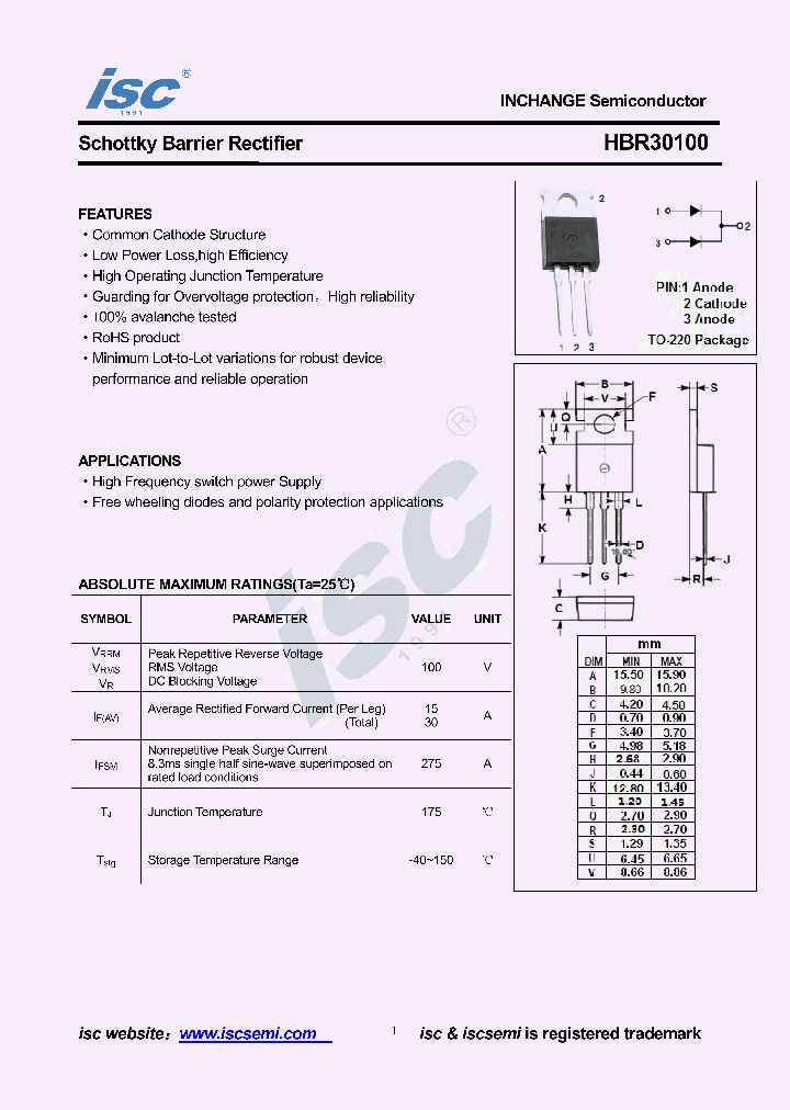 HBR30100_8609234.PDF Datasheet