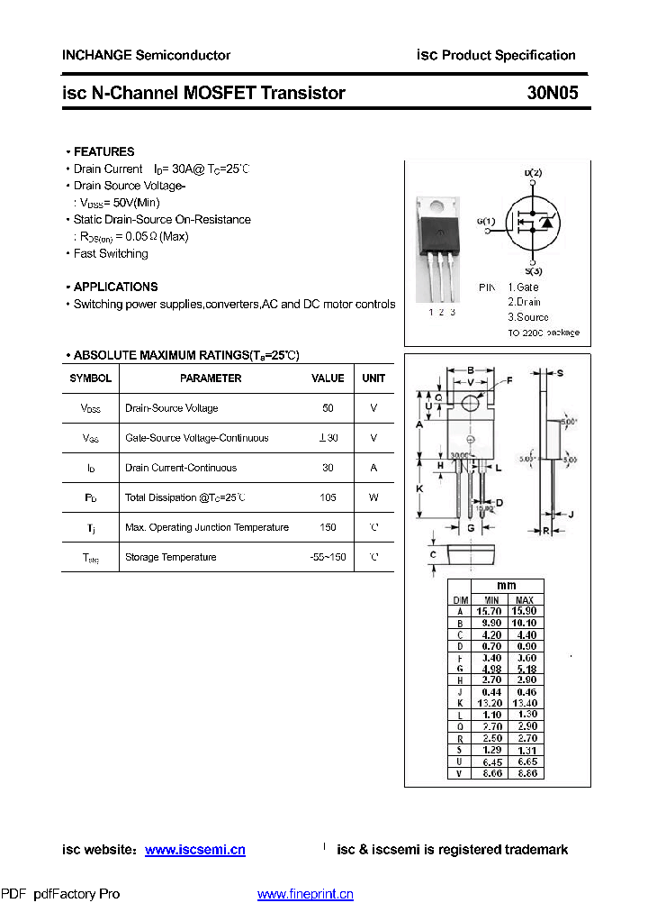 30N05_8614693.PDF Datasheet